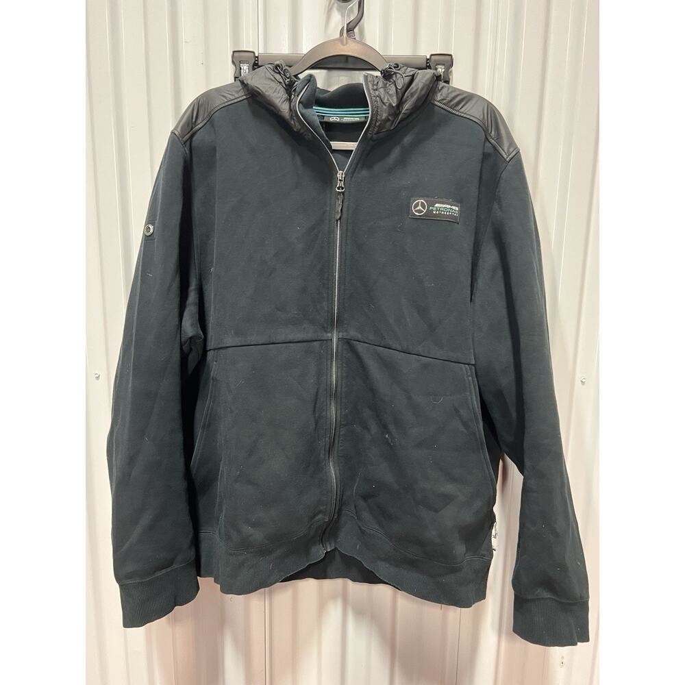 Mercedes Amg Petronas F1 Men’s Black Softshell Zip Hoodie Jacket XXL